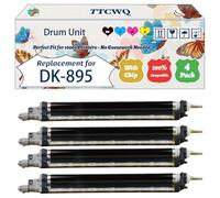 Compatible for Kyocera DK-895 Drum Unit Work for Kyocera FS-C 8020 MFP FS-C 8025 MFP Printers, with Chip, High Yield 200000 Pages, High-Definition Printing (4-Pack BK/C/M/Y)