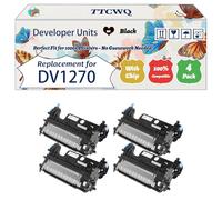 Compatible for Kyocera DV1270 Developer Units Work for Kyocera ECOSYS MA3500wfx MA4000x MA4000wfx MA4000wifx Printers, with Chip, High Yield 80000 Pages, High-Definition Printing (4 Pack Black)