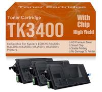 Compatible for Kyocera ECOSYS PA4500x MA4500x MA4500ix MA4500fx MA4500ifx Toner Cartridges with Chip High Yield High Capacity 12500 Pages,TK3400-3PC