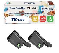 Compatible for Kyocera TK-1115 Toner Cartridge Work for Kyocera FS-1320MFP FS-1041 FS-1220MFP FS-1320DN Printers, with Chip, High Yield 2500 Pages, High-Definition Printing (2-Pack Black)