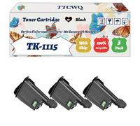 Compatible for Kyocera TK-1115 Toner Cartridge Work for Kyocera FS-1320MFP FS-1041 FS-1220MFP FS-1320DN Printers, with Chip, High Yield 2500 Pages, High-Definition Printing (3 Pack Black)