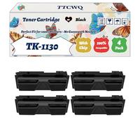 Compatible for Kyocera TK-1130 Toner Cartridge Work for Kyocera FS-1030DN FS-1030D FS-1030MFP FS-1130 Printers (4 Pack Black)