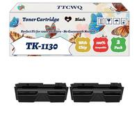 Compatible for Kyocera TK-1130 Toner Cartridge Work for Kyocera FS-1030DN FS-1030D FS-1030MFP FS-1130 Printers (2-Pack Black)