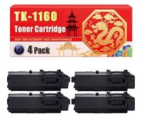 Compatible for Kyocera TK-1160 ECOSYS P2040 Mono Toner Cartridge Printers, With Chip Large Capacity 7200 Pages (4 Pack Black)