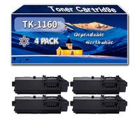 Compatible for Kyocera TK-1160 Toner Cartridge, Work for Kyocera ECOSYS P2040 Mono Printers, Toner Cartridge (4 Pack Black)
