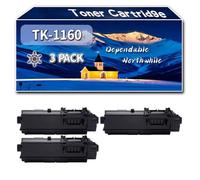 Compatible for Kyocera TK-1160 Toner Cartridge, Work for Kyocera ECOSYS P2040 Mono Printers, Toner Cartridge (3 Pack Black)