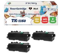Compatible for Kyocera TK-1160 Toner Cartridge Work for Kyocera EcoSys P2040dn EcoSys P2040dw Printers, with Chip, High Yield 8200 Pages, High-Definition Printing (3 Pack Black)