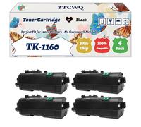 Compatible for Kyocera TK-1160 Toner Cartridge Work for Kyocera EcoSys P2040dn EcoSys P2040dw Printers, with Chip, High Yield 8200 Pages, High-Definition Printing (4 Pack Black)