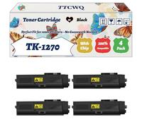 Compatible for Kyocera TK-1270 Toner Cartridge Work for Kyocera EcoSys MA4000fx MA4000wifx MA4000x Printers, with Chip, High Yield 10000 Pages, High-Definition Printing (4 Pack Black)