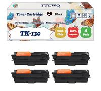 Compatible for Kyocera TK-130 Toner Cartridge Work for Kyocera FS-1028DP FS-1028MFP FS-1128MFP FS-1300D Printers, with Chip, High Yield 8000 Pages, High-Definition Printing (4 Pack Black)