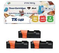 Compatible for Kyocera TK-140 Toner Cartridges Work for Kyocera FS-1100 Printers, with Chip, High Yield 5000 Pages, High-Definition Printing (3 Pack Black)