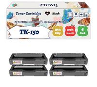 Compatible for Kyocera TK-150 Toner Cartridge Work for Kyocera FS-C1020MFP Multifunction Printers, with Chip, High Yield 6500 Pages, High-Definition Printing (4 Pack Black)