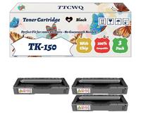 Compatible for Kyocera TK-150 Toner Cartridge Work for Kyocera FS-C1020MFP Multifunction Printers, with Chip, High Yield 6500 Pages, High-Definition Printing (3 Pack Black)