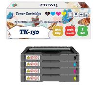 Compatible for Kyocera TK-150 Toner Cartridge Work for Kyocera FS-C1020MFP Multifunction Printers, with Chip, High Yield 6500 Pages, High-Definition Printing (4-Pack BK/C/M/Y)