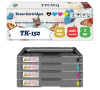 Compatible for Kyocera TK-150 Toner Cartridges Work for Kyocera FS-C1020MFP Printers, with Chip, High Yield 7500 Pages, High-Definition Printing (4-Pack BK/C/M/Y)
