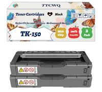 Compatible for Kyocera TK-150 Toner Cartridges Work for Kyocera FS-C1020MFP Printers, with Chip, High Yield 7500 Pages, High-Definition Printing (2 Pack Black)