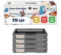 Compatible for Kyocera TK-150 Toner Cartridges Work for Kyocera FS-C1020MFP Printers, with Chip, High Yield 7500 Pages, High-Definition Printing (4 Pack Black)