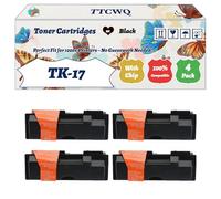 Compatible for Kyocera TK-17 Toner Cartridges Work for Kyocera FS-1000 FS-1000+ FS-1010 FS-1050 Mita FS1000 Printers, with Chip, High Yield 7000 Pages, High-Definition Printing (4 Pack Black)