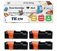Compatible for Kyocera TK-170 Toner Cartridge Work for Kyocera ECOSYS P2135 FS-1320 FS-1370 Printers, with Chip, High Yield 7200 Pages, High-Definition Printing (4 Pack Black)