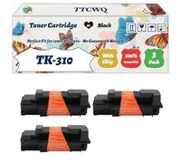 Compatible for Kyocera TK-310 Toner Cartridge Work for Kyocera FS-2000D FS-3900DN FS-4000DN Printers, with Chip, High Yield 12000 Pages, High-Definition Printing (3 Pack Black)