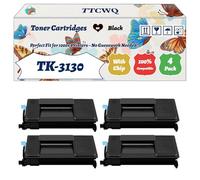 Compatible for Kyocera TK-3130 Toner Cartridges Work for Kyocera ECOSYS M3550idn M3560idn FS-4200DN FS-4300DN Printers, with Chip, High Yield 35000 Pages, High-Definition Printing (4 Pack Black)