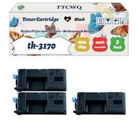 Compatible for Kyocera tk-3170 Toner Cartridge Work for Kyocera ECOSYS P3050 P3055 Mono ECOSYS P3060 P3150dn Printers, with Chip, High Yield 15500 Pages, High-Definition Printing (3 Pack Black)