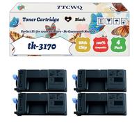 Compatible for Kyocera tk-3170 Toner Cartridge Work for Kyocera ECOSYS P3050 P3055 Mono ECOSYS P3060 P3150dn Printers, with Chip, High Yield 15500 Pages, High-Definition Printing (4 Pack Black)