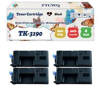 Compatible for Kyocera TK-3190 Toner Cartridge Work for Kyocera ECOSYS M3655idn M3660idn M3665idn P3055 Mono Printers, with Chip, High Yield 25000 Pages, High-Definition Printing (4 Pack Black)