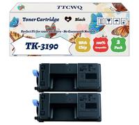 Compatible for Kyocera TK-3190 Toner Cartridge Work for Kyocera ECOSYS P3060 ECOSYS P3155dn Printers, with Chip, High Yield 25000 Pages, High-Definition Printing (2-Pack Black)