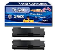 Compatible for Kyocera TK-320 Toner Cartridges, Work for Kyocera FS-3900 DN FS-3900 DTN FS-4000 DN FS-4000 DTN Printers, Toner Cartridges TK320 1T02F90EU0 (2-Pack Black)