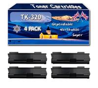 Compatible for Kyocera TK-320 Toner Cartridges, Work for Kyocera FS-3900 DN FS-3900 DTN FS-4000 DN FS-4000 DTN Printers, Toner Cartridges TK320 1T02F90EU0 (4 Pack Black)