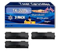 Compatible for Kyocera TK-320 Toner Cartridges, Work for Kyocera FS-3900 DN FS-3900 DTN FS-4000 DN FS-4000 DTN Printers, Toner Cartridges TK320 1T02F90EU0 (3 Pack Black)