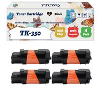 Compatible for Kyocera TK-350 Toner Cartridge Work for Kyocera FS-3140MFP Plus FS-3540MFP FS-3640MFP FS-3920DN Printers, with Chip, High Yield 15000 Pages, High-Definition Printing (4 Pack Black)