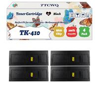 Compatible for Kyocera TK-410 Toner Cartridge Work for Kyocera KM-1620 KM-1635 KM-1650 KM-2020 KM-2035 KM-2050 Printers, with Chip, High Yield 15000 Pages, High-Definition Printing (4 Pack Black)