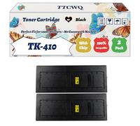 Compatible for Kyocera TK-410 Toner Cartridge Work for Kyocera KM-1620 KM-1635 KM-1650 KM-2020 KM-2035 KM-2050 Printers, with Chip, High Yield 15000 Pages, High-Definition Printing (2-Pack Black)