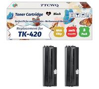Compatible for Kyocera TK-420 TK420 370AR010 Toner Cartridge Work for Kyocera KM2550S KM2550 KM2550F Printers, with Chip, High Yield 15000 Pages, High-Definition Printing (2-Pack Black)