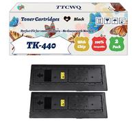 Compatible for Kyocera TK-440 Toner Cartridges Work for Kyocera FS-6950DN KM-6950DN Printers, with Chip, High Yield 25000 Pages, High-Definition Printing (2-Pack Black)