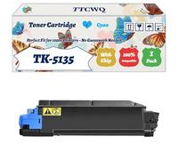 Compatible for Kyocera TK-5135 Toner Cartridge Work for Kyocera TASKalfa 265ci 266ci Printers, with Chip, High Yield 10000 Pages, High-Definition Printing (1 Pack Cyan)