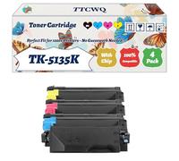 Compatible for Kyocera TK-5135K TK-5135C TK-5135M TK-5135Y Toner Cartridge Work for Kyocera TASKalfa 265ci TASKalfa Printers (2 Pack Black)