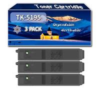 Compatible for Kyocera TK-5195 Toner Cartridge, Work for Kyocera TASKalfa 306ci TASKalfa 308ci Printers, Toner Cartridge TK-5195K TK-5195C TK-5195M TK-5195Y (3 Pack Black)