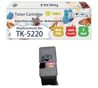Compatible for Kyocera TK-5220 Toner Cartridge Work for Kyocera ECOSYS M5521cdn M5521cdw P5021cdn P5021 Printers, with Chip, High Yield 1200 Pages, High-Definition Printing (1 Pack Yellow)
