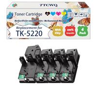 Compatible for Kyocera TK-5220 Toner Cartridge Work for Kyocera ECOSYS M5521cdn M5521cdw P5021cdn P5021 Printers, with Chip, High Yield 1200 Pages, High-Definition Printing (4-Pack BK/C/M/Y)