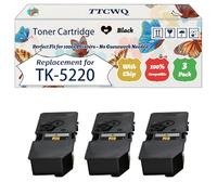 Compatible for Kyocera TK-5220 Toner Cartridge Work for Kyocera ECOSYS M5521cdn M5521cdw P5021cdn P5021 Printers, with Chip, High Yield 1200 Pages, High-Definition Printing (3 Pack Black)