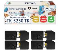 Compatible for Kyocera TK-5230 TK 5230 TK5230 Toner Cartridge Work for Kyocera Ecosys M5521CDN M5521CDW P5021CDN Printers (4 Pack Black)