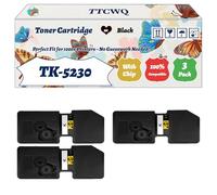 Compatible for Kyocera TK-5230 Toner Cartridge Work for Kyocera Ecosys M5521cdn M5521 P5021cdn P5021 P5021cdw Printers, with Chip, High Yield 1200 Pages, High-Definition Printing (3 Pack Black)