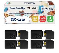 Compatible for Kyocera TK-5230 Toner Cartridge Work for Kyocera Ecosys M5521cdn M5521 P5021cdn P5021 P5021cdw Printers, with Chip, High Yield 1200 Pages, High-Definition Printing (4 Pack Black)