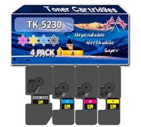 Compatible for Kyocera TK-5230 Toner Cartridges, Work for Kyocera ECOSYS M 5521 cdn M 5521 cdw P 5021 P 5021 cdn P 5021 cdw P 5021 Printers (4-Pack BK/C/M/Y)
