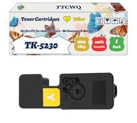 Compatible for Kyocera TK-5230 Toner Cartridges Work for Kyocera ECOSYS M5521cdn M5521cdw P5021cdn P5021cdw Printers, with Chip, High Yield 3600 Pages, High-Definition Printing (1 Pack Yellow)