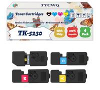 Compatible for Kyocera TK-5230 Toner Cartridges Work for Kyocera ECOSYS M5521cdn M5521cdw P5021cdn P5021cdw Printers, with Chip, High Yield 3600 Pages, High-Definition Printing (4-Pack BK/C/M/Y)