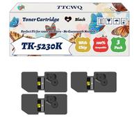 Compatible for Kyocera TK-5230K TK-5230C TK-5230M TK-5230Y Toner Cartridge Work for Kyocera EcoSys M5521cdn EcoSys M5521cdw EcoSys P5021cdn EcoSys Printers (3 Pack Black)